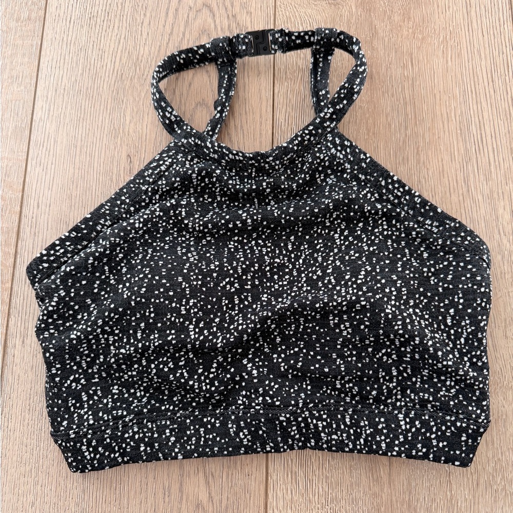 Black and White Speckled Halter bra from Buffbunny collection